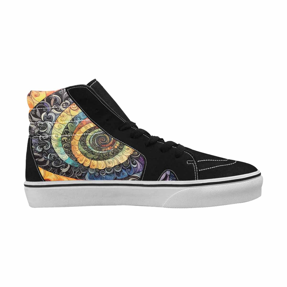 MEN'S Tie High Top Canvas Wallpaper Art Custom Sneakers