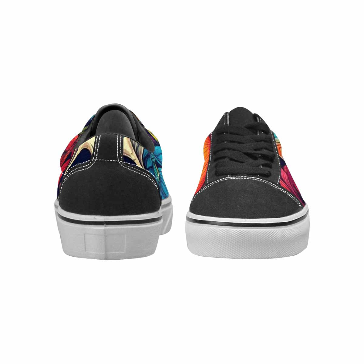 MEN'S Mushrooms And Skulls Canvas Lace-Up Dark Academia Custom Sneakers