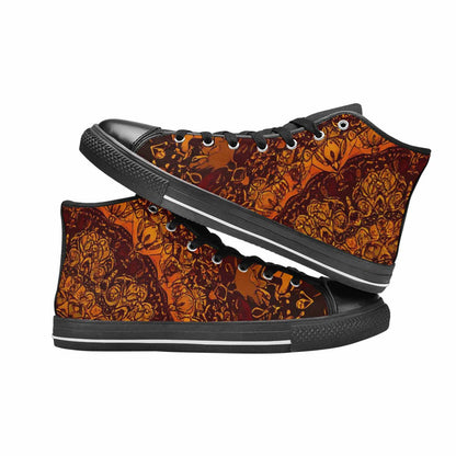 WOMEN'S Mandala Lions High Top Canvas Cottagecore Shoes