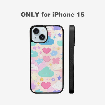 iPhone 15 Case — Cute Kawaii Style Generic Icons Stars, Custom Phone Case