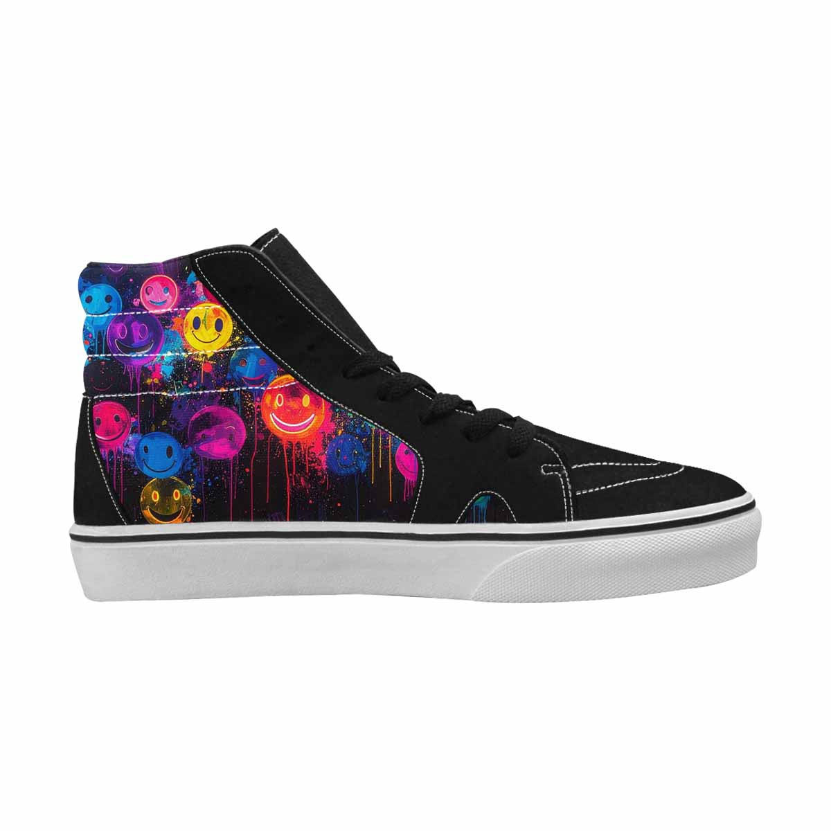 MEN'S Smiley Faces × Glow High Top Canvas Cottagecore Custom Sneakers