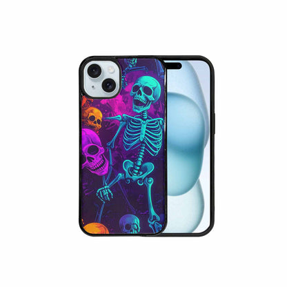 iPhone 15 Plus Case — Glowing Skeleton Pattern Hundreds Of Small, Custom Art Phone Cover