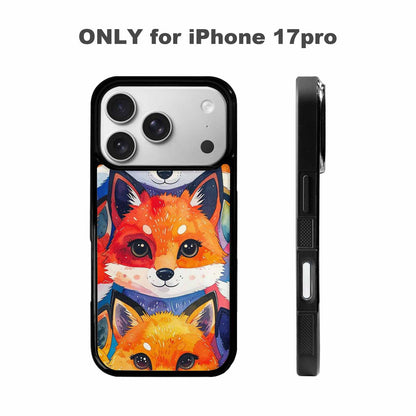 iPhone 17 Pro Case — Watercolor Kawaii Fox Faces Watercolor Abstract, Personalized Phone Case