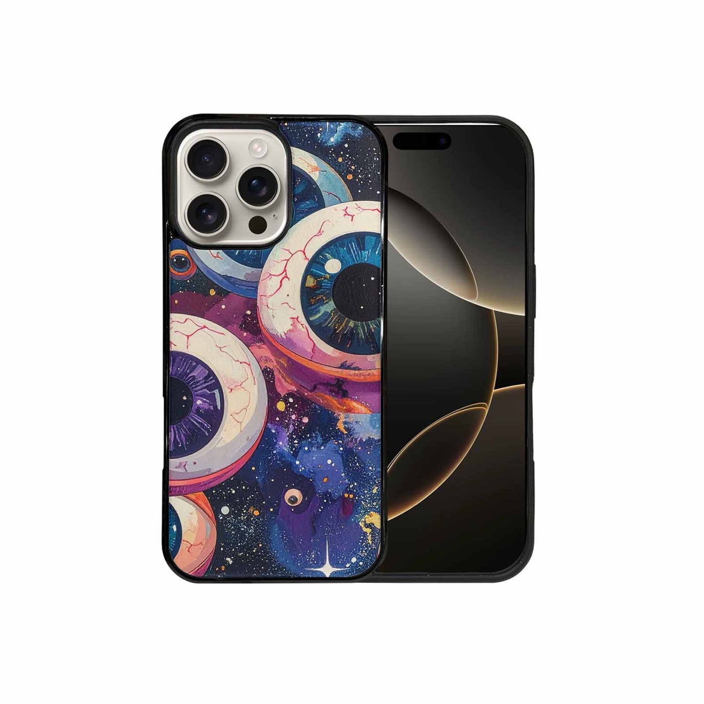 iPhone 16 Pro Max Case — Cartoon Eyeballs Galaxy Personalized Phone Cover, Custom Made Phone Cover