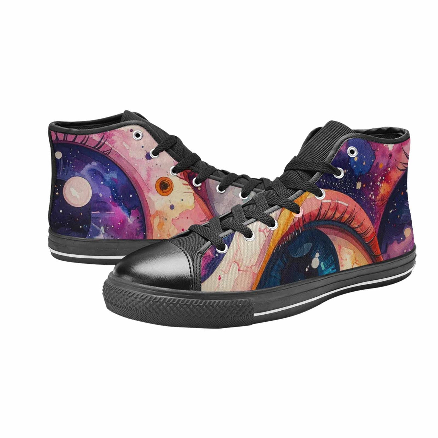 MEN'S Cartoon Eyeballs Galaxy High Top Canvas Dreamcore Sneakers