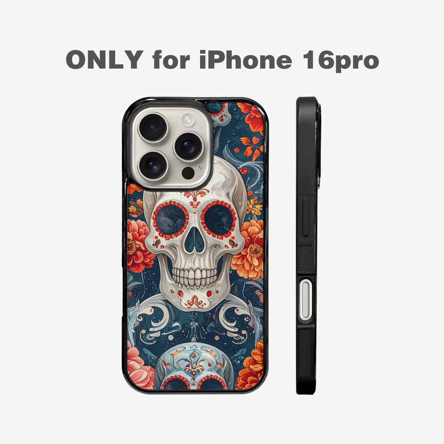 iPhone 16 Pro Case — Marble Skull Custom, Custom Print Case Cover
