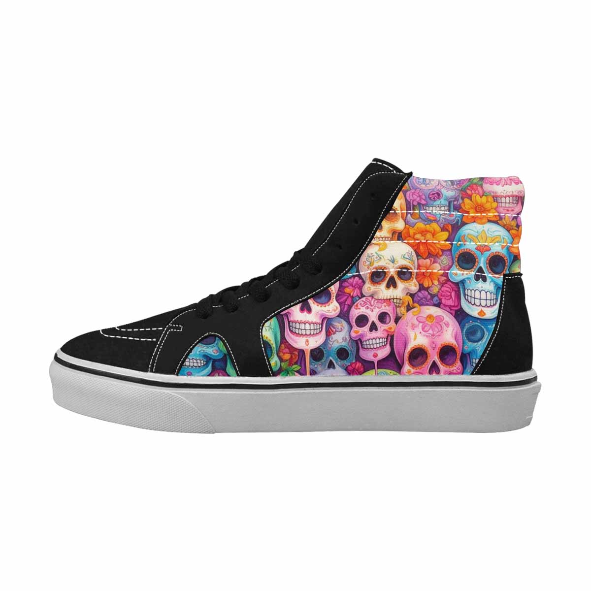 MEN'S Sugar Skulls Melting Sugar High Top Canvas Melting Art Sneakers