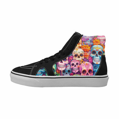 MEN'S Sugar Skulls Melting Sugar High Top Canvas Melting Art Sneakers