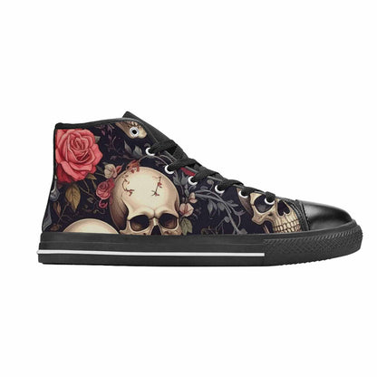 MEN'S Skulls - Roses High Top Canvas Dark Academia Custom Sneakers