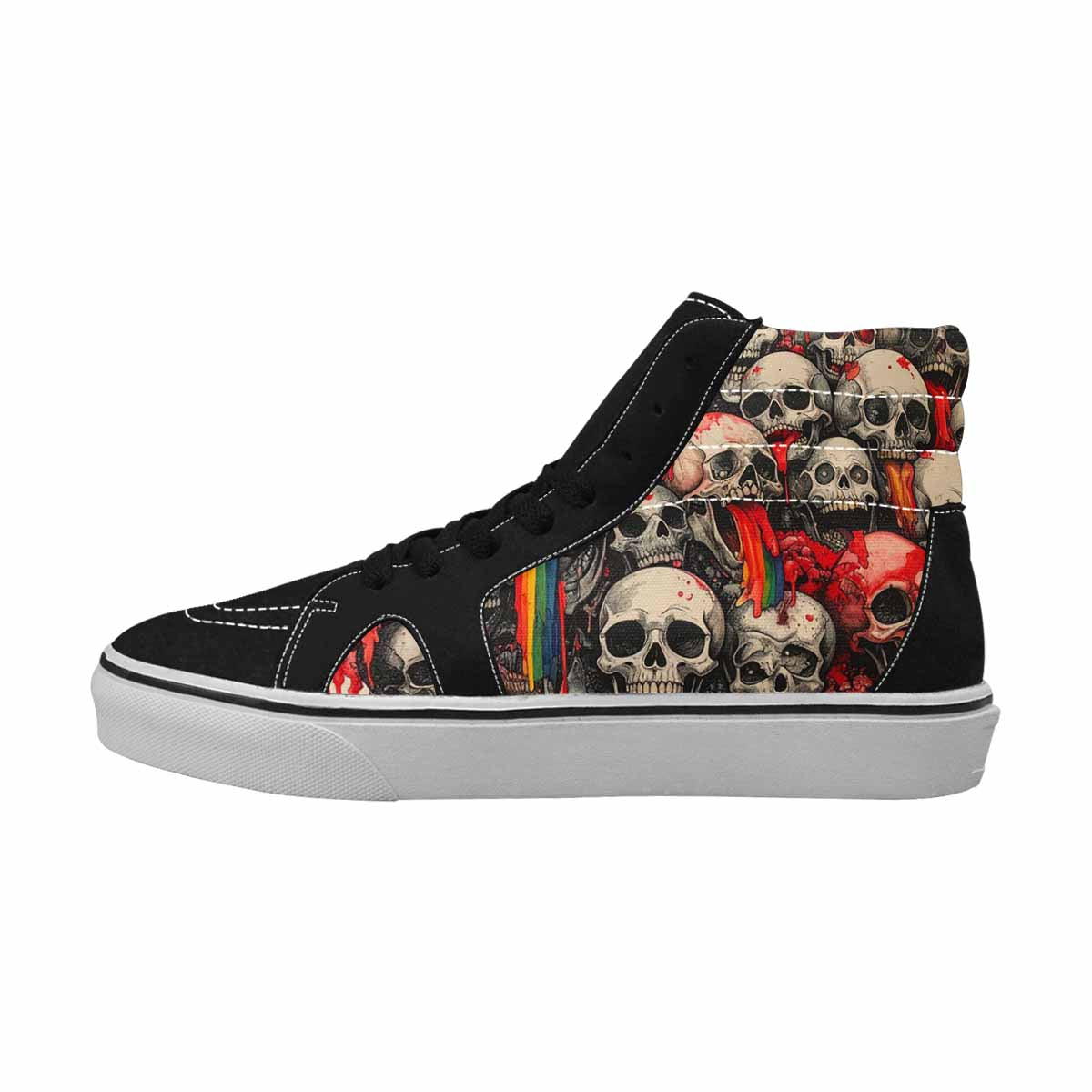 MEN'S Rainbow From Skull S High Top Canvas Dark Academia Sneakers