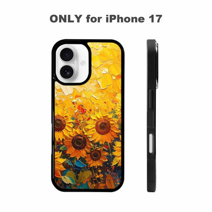 iPhone 17 Case — Impressionist Sunflower Brushstroke Pattern Floral, Customized Protective Case