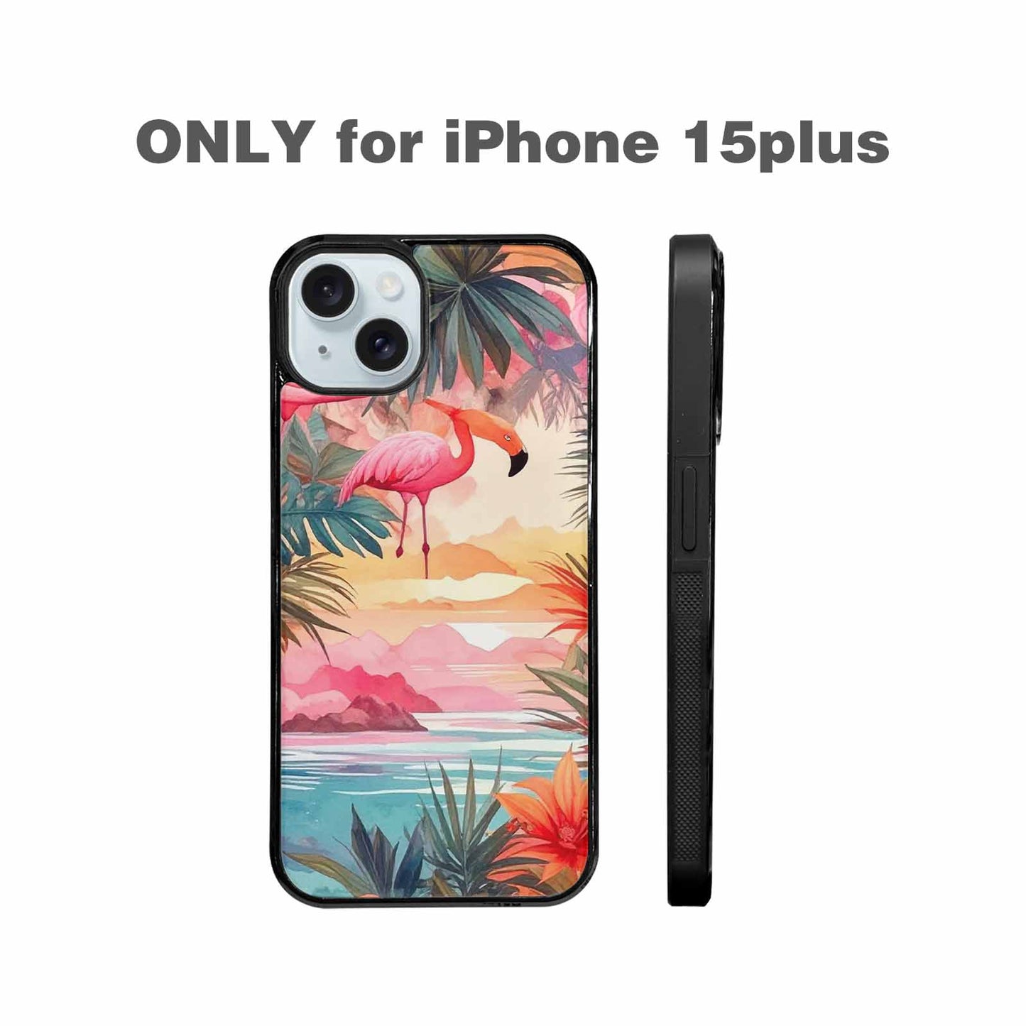 iPhone 15 Plus Case — Flamingo Tropical Flamingo Tropical Pattern Hundreds, Personalized Phone Case