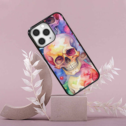 iPhone 15 Pro Max Case — Kulls Watercolor Skulls Small Skull Pattern, Custom Art Phone Cover