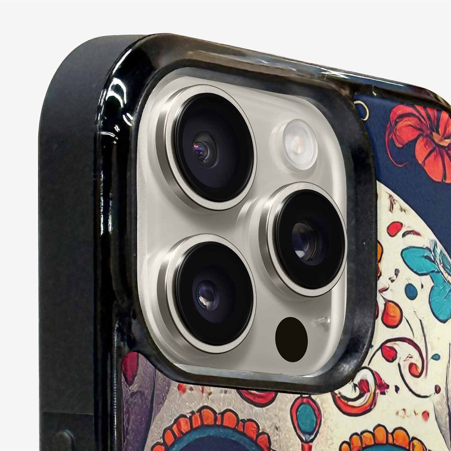 iPhone 15 Pro Max Case — Day Dead Sugar Skull Art 100s, Custom Phone Case