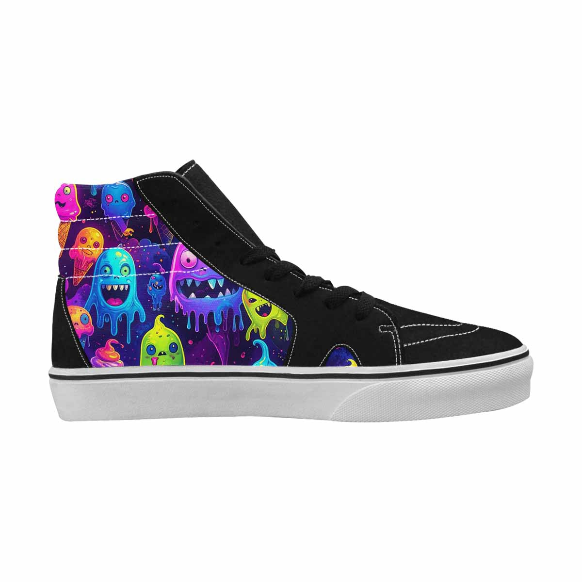MEN'S Ice Cream Monsters  High Top Canvas Cottagecore Custom Sneakers
