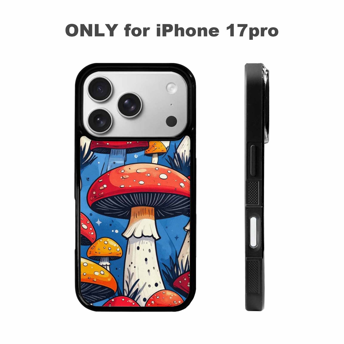 iPhone 17 Pro Case — Vivid Winter Mushroom Seamless Cartoon Cute, Custom Print Case Cover
