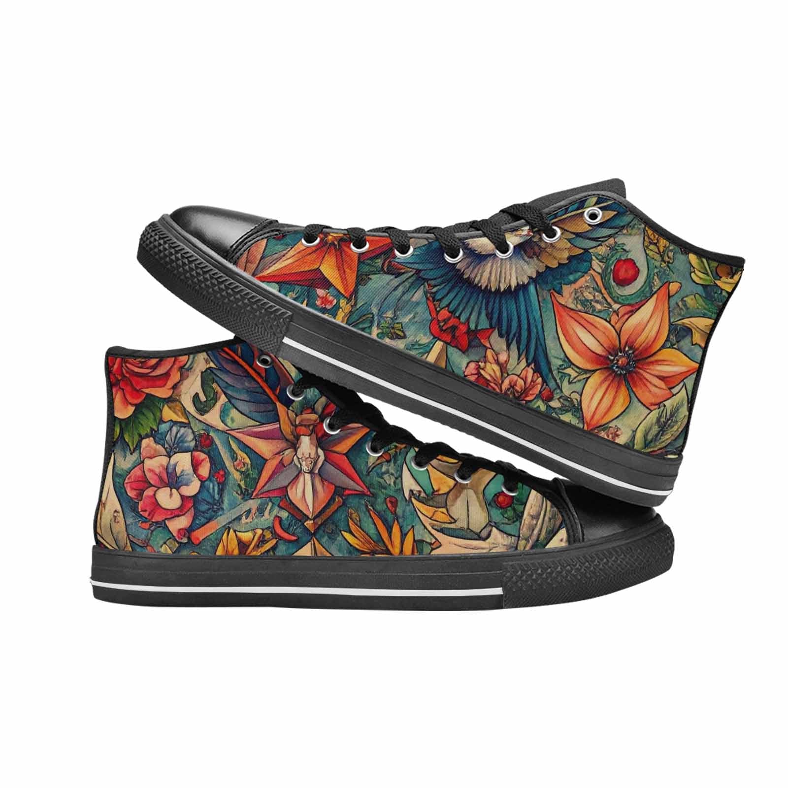 MEN'S Old School Tattoo High Top Canvas Cottagecore Custom Shoes