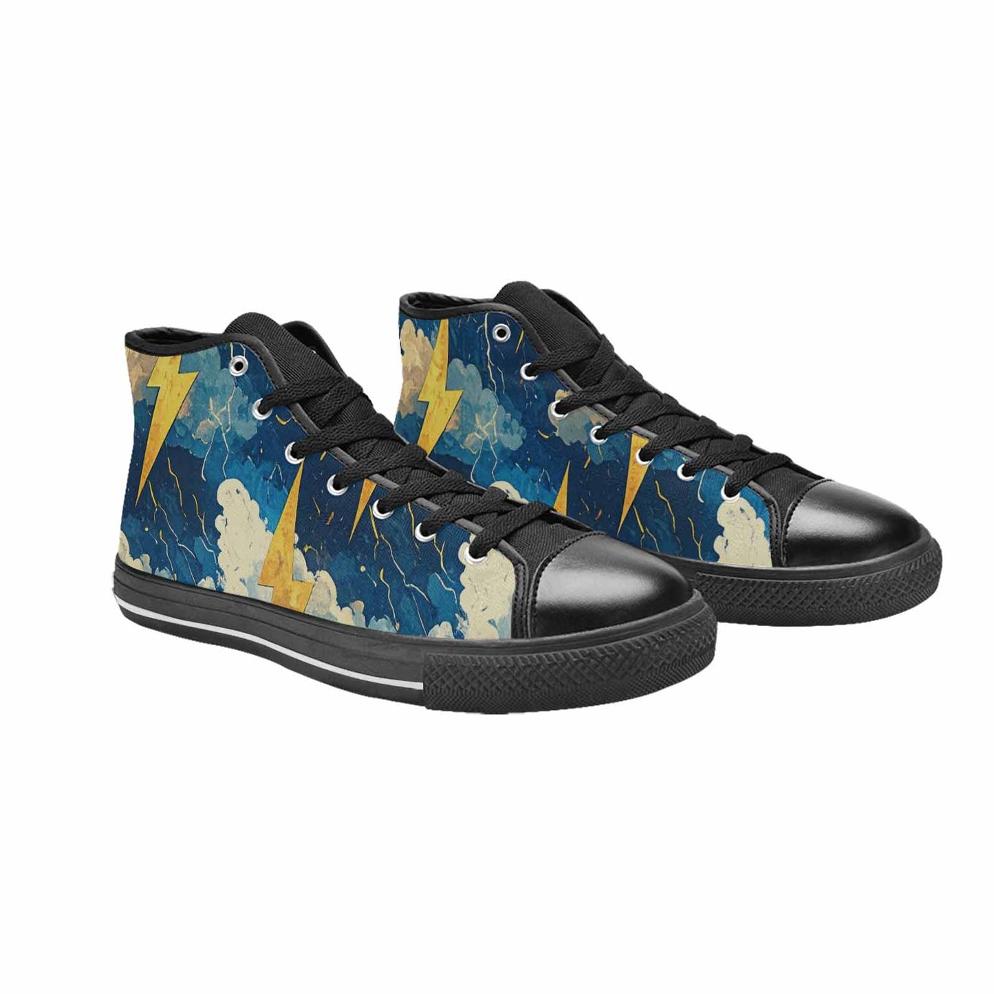 MEN'S Lightning Bolt High Top Canvas Cottagecore Custom Shoes