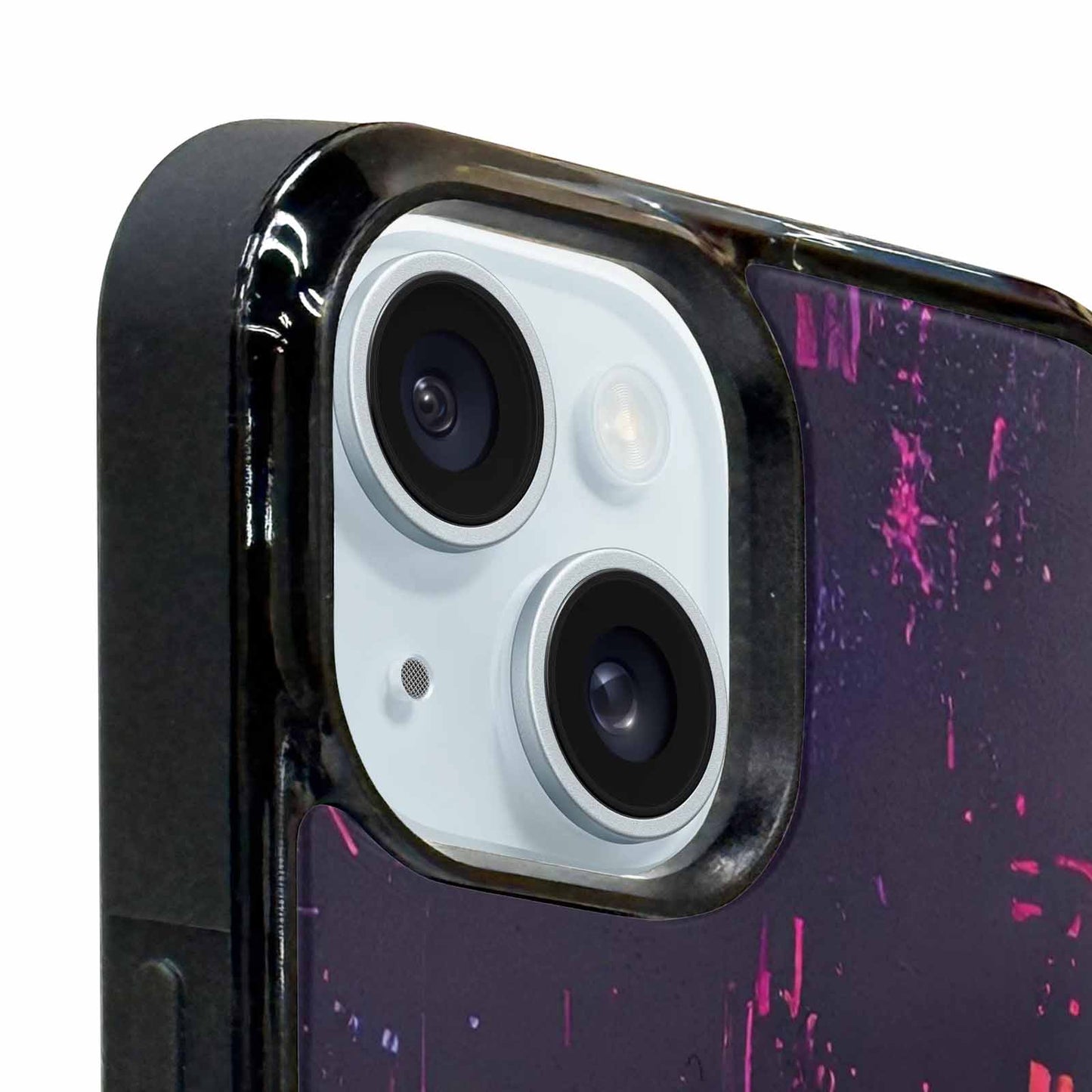 iPhone 15 Plus Case — Glitch Dark Art Seamless Pattern Vibrant, Personalized Phone Case