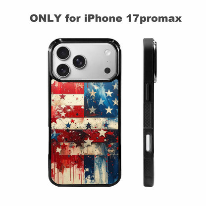 iPhone 17 Pro Max Case — Patriotic Stars And Stripes Galaxy Space, Unique Phone Case Design