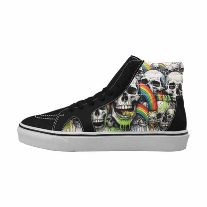 MEN'S Rainbow From Skull S High Top Canvas Vibrant Chaos Custom Sneakers