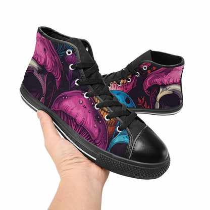 MEN'S Mushroom Skull High Top Canvas Surreal Custom Sneakers