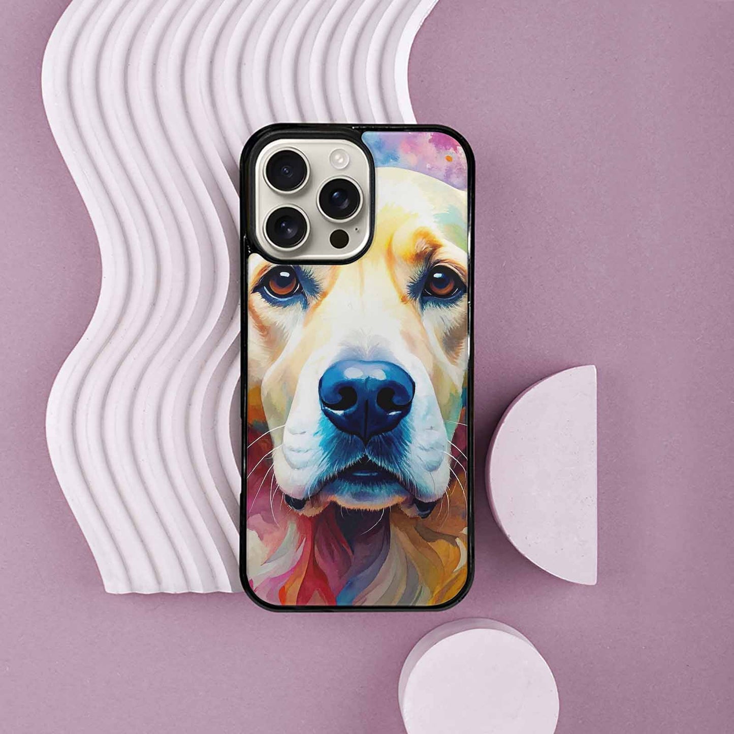 iPhone 16 Pro Max Case — Golden Retriever Watercolor Art Pattern Personalized, Custom Print Case Cover