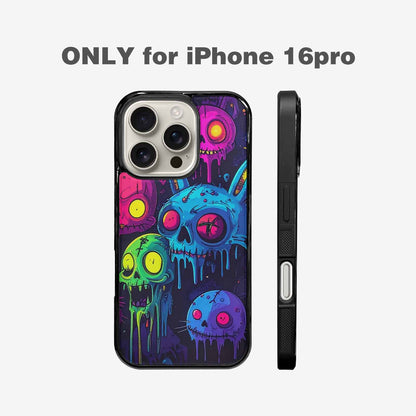 iPhone 16 Pro Case — Mixed Toxic Glow Creature Pattern Hundreds, Custom Designed Case Cover