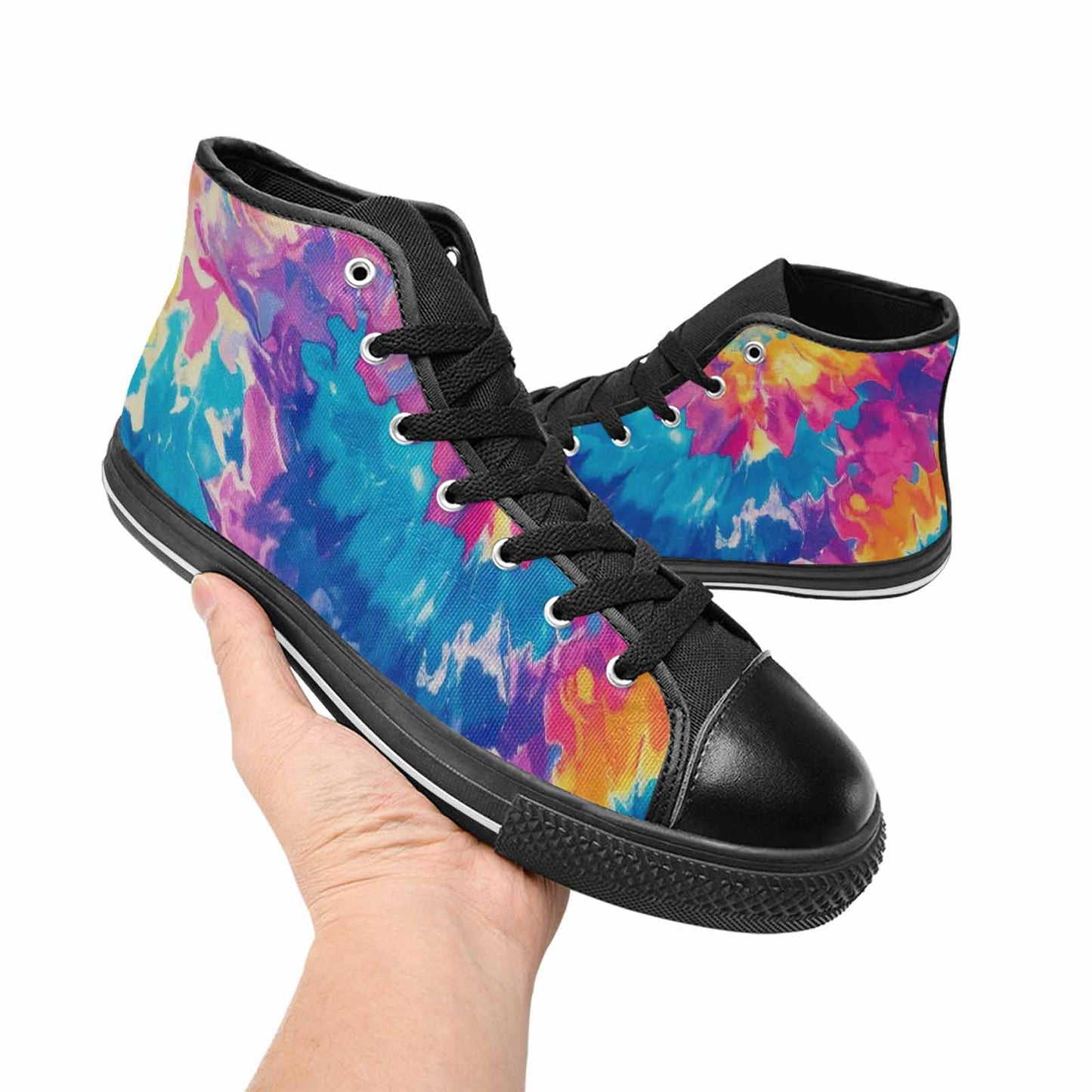MEN'S Tie Dye Swirl High Top Canvas Y2K Sneakers