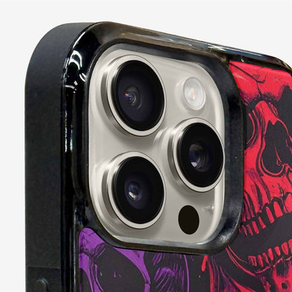 iPhone 16 Pro Max Case — Red Purple Skeletons Neon Drip Melting, Personalized Phone Case