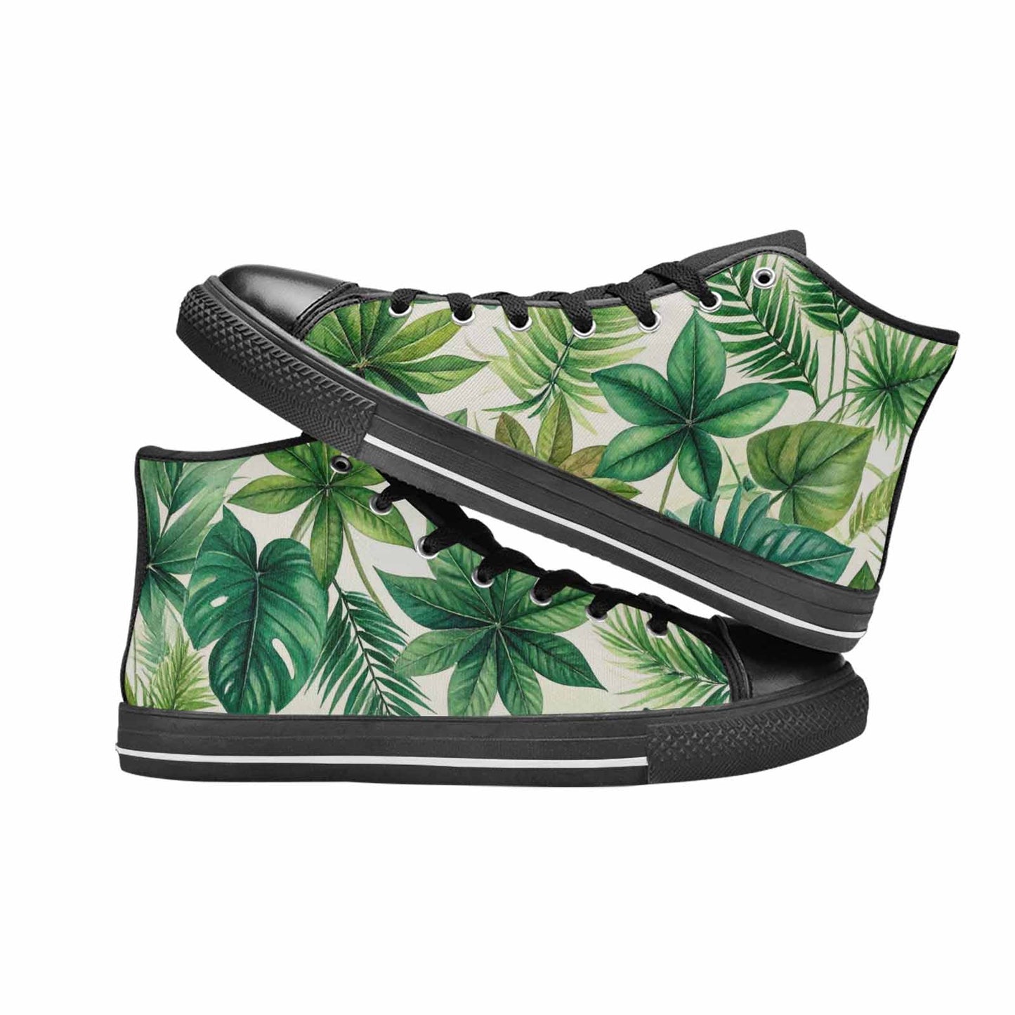 MEN'S Seven-Point Palmate Leaf High Top Canvas Aesthetic Custom Sneakers