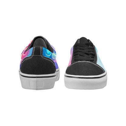 WOMEN'S Rainbow Teddy Skeletons Eye Lace-Up Canvas Surreal Custom Shoes