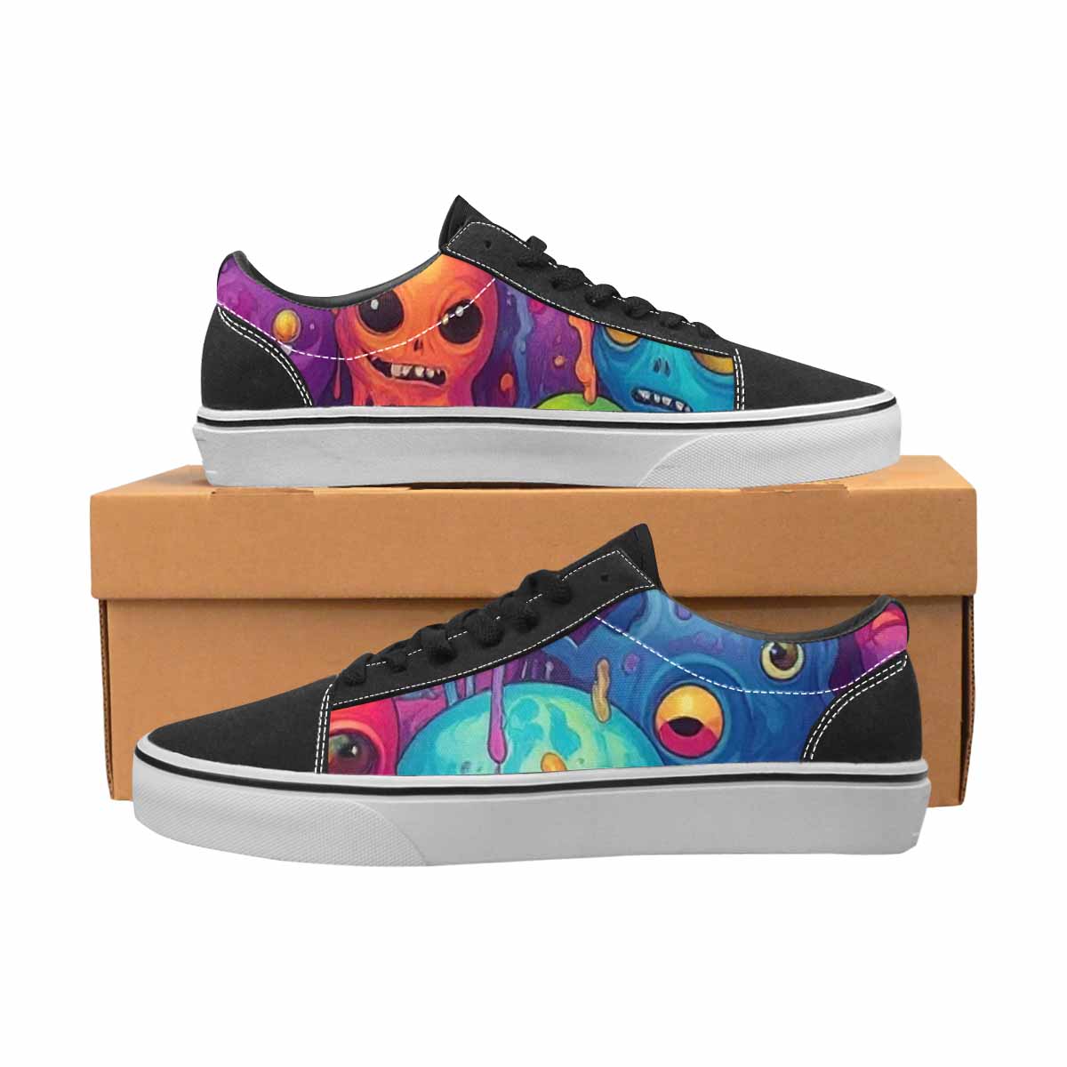 WOMEN'S Aliens  Tie Dye Lace-Up Canvas Vibrant Chaos Sneakers