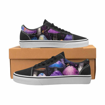 WOMEN'S Rainbow Drip Mushrooms Lace-Up Canvas Melting Art Sneakers