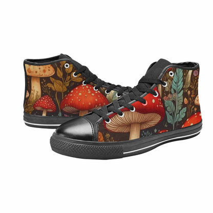 MEN'S Mushroom High Top Canvas Dark Academia Custom Sneakers