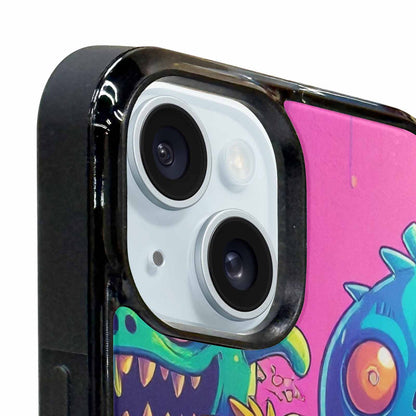 iPhone 15 Case — Overlapping Endlessly No Empty Space Monsters, Custom Printed Phone Case