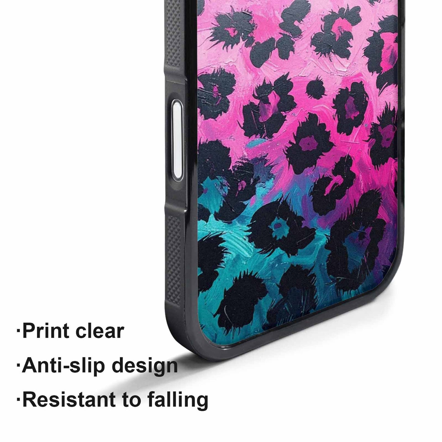 iPhone 17 Pro Max Case — Leopard Neon Pink Teal Airbrush Animal, Personalized Phone Case