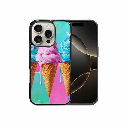 iPhone 16 Pro Case — Collage Of Overlapping Waffle Cones Icecream, Custom Art Phone Cover