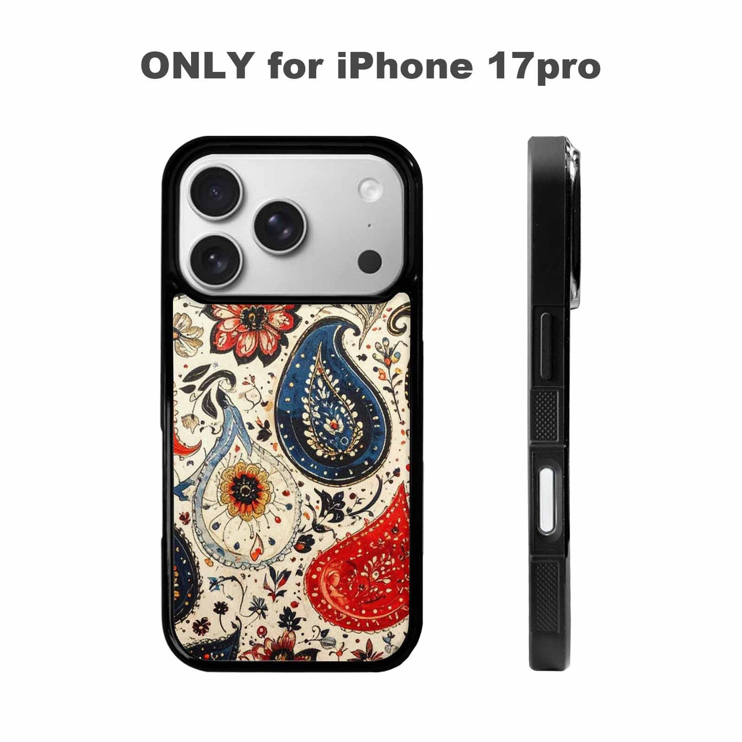 iPhone 17 Pro Case — Small Paisley Bandana Pattern Randomly Original, Custom Art Phone Cover
