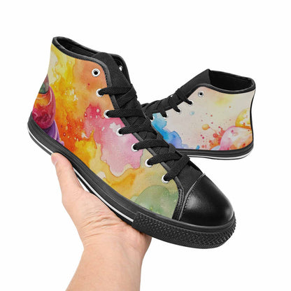 MEN'S Melting Icecream Collage High Top Canvas Cottagecore Shoes