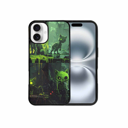 iPhone 16 Plus Case — Toxic Melting Skeleton Cats Small Toxic, Personalized Phone Case