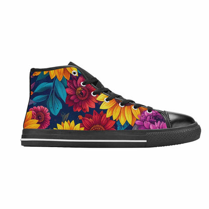 WOMEN'S Sunflower Skulls Print High Top Canvas Dark Academia Sneakers