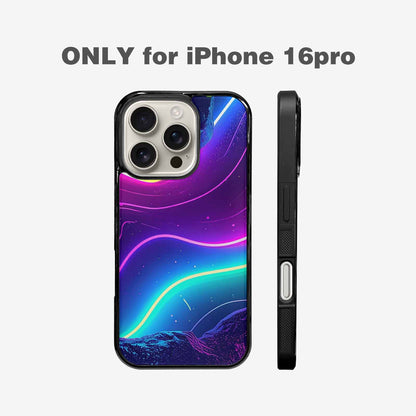 iPhone 16 Pro Case — 1980s Neon Cartoon Art Pattern, Custom Phone Case