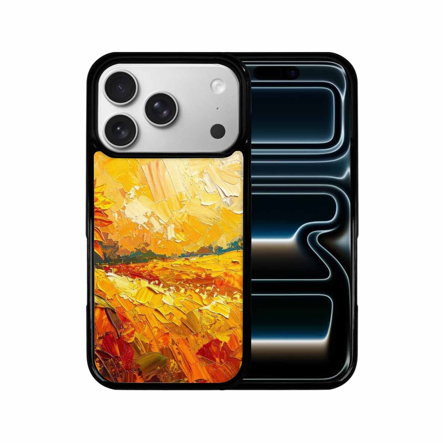 iPhone 17 Pro Case — Impressionist Sunflower Brushstroke Pattern Hundreds Floral, Unique Phone Case Design