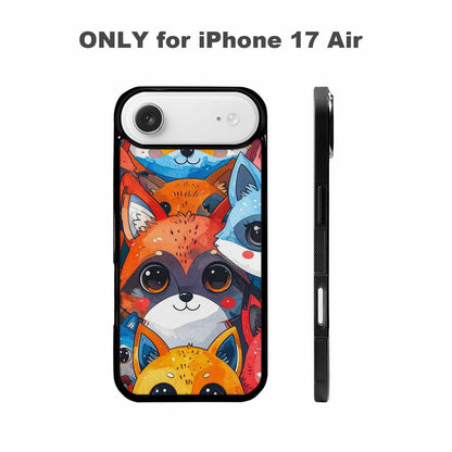 iPhone 17 Air Case — Watercolor Kawaii Fox Faces Watercolor Abstract, Customized Protective Case