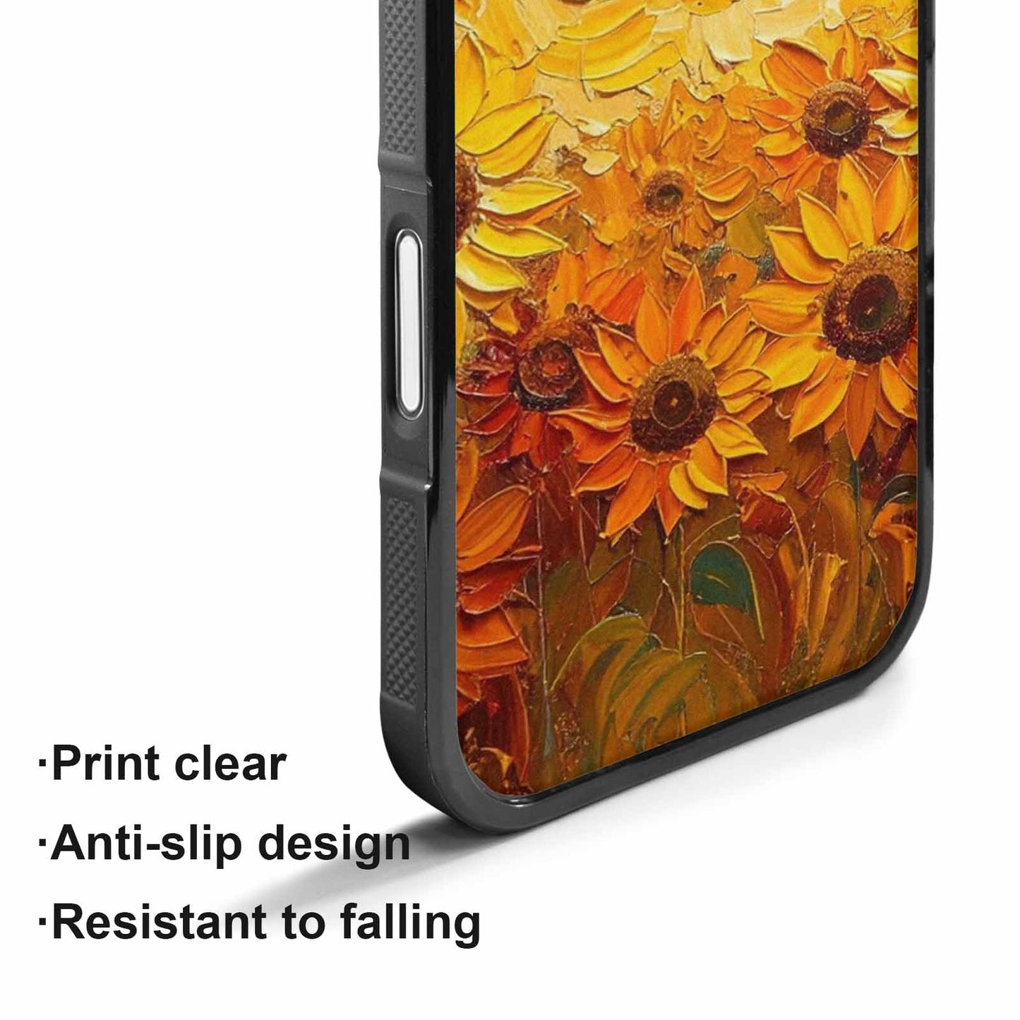 iPhone 17 Case — Impressionist Sunflower Brushstroke Pattern Floral, Custom Art Phone Cover