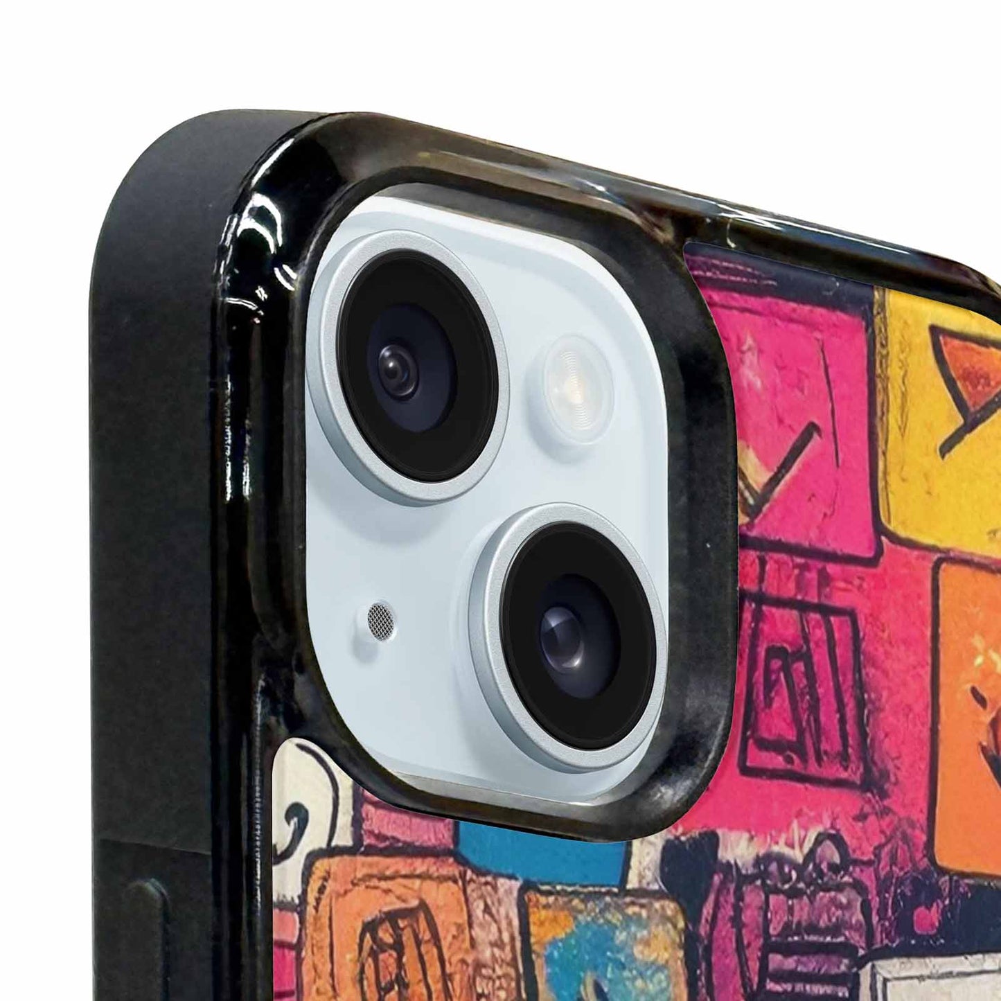 iPhone 15 Plus Case — Hand Drawn Icon Doodle Pattern Hundreds, Customized Protective Case