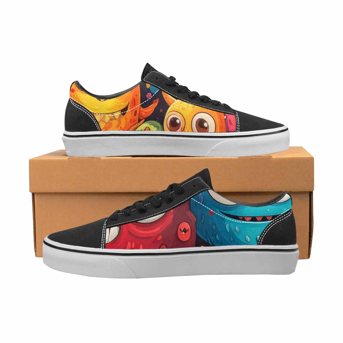 WOMEN'S Cartoon Monster Character Canvas Lace-Up Y2K Custom Sneakers