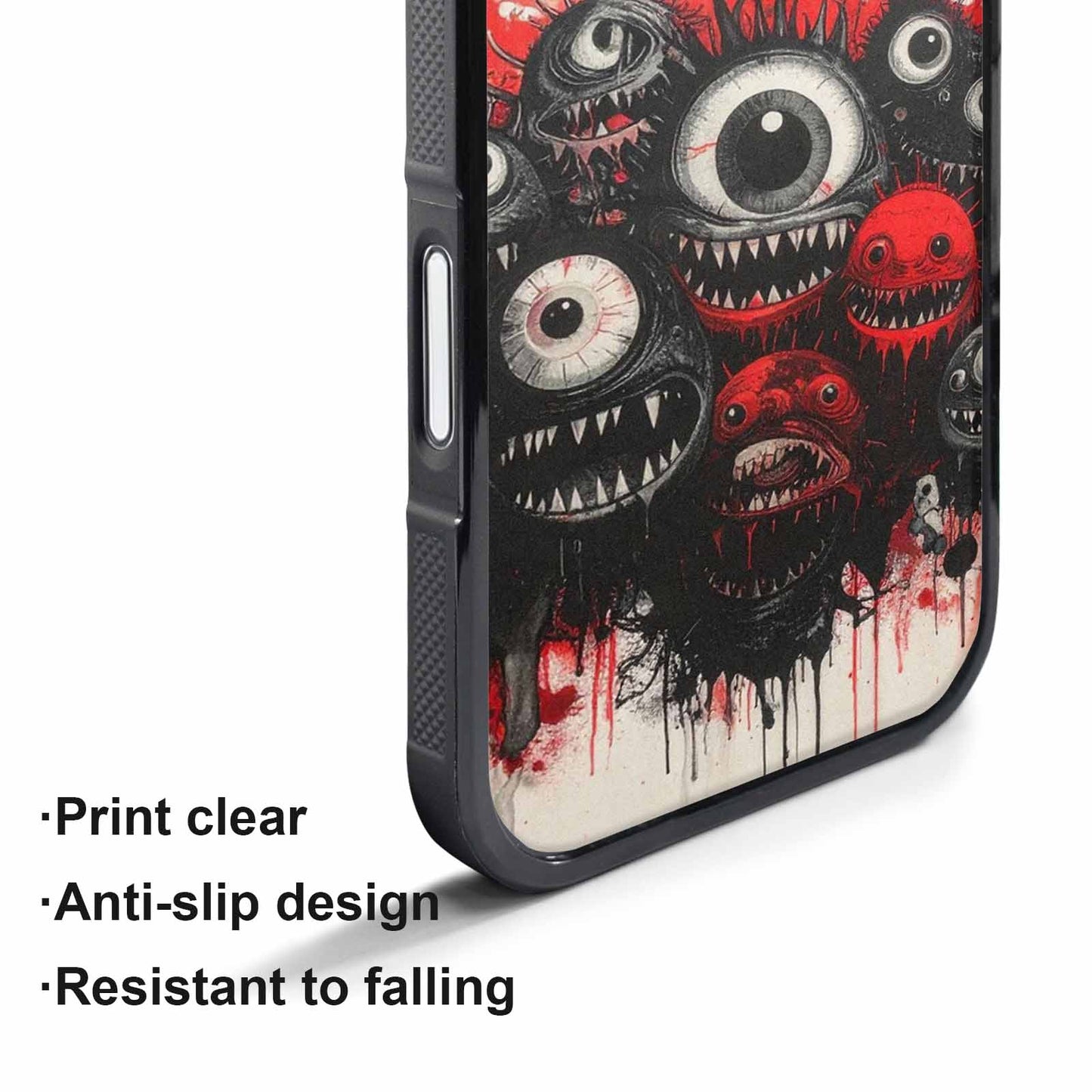 iPhone 17 Pro Max Case — Black &amp; Red Ink Original Art, Custom Printed Phone Case