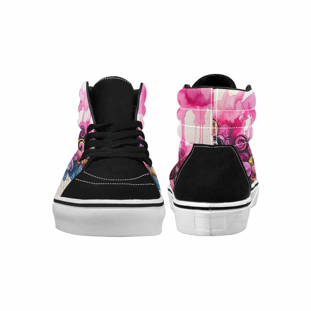 MEN'S Tie High Top Canvas Wallpaper Art Sneakers